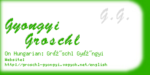 gyongyi groschl business card